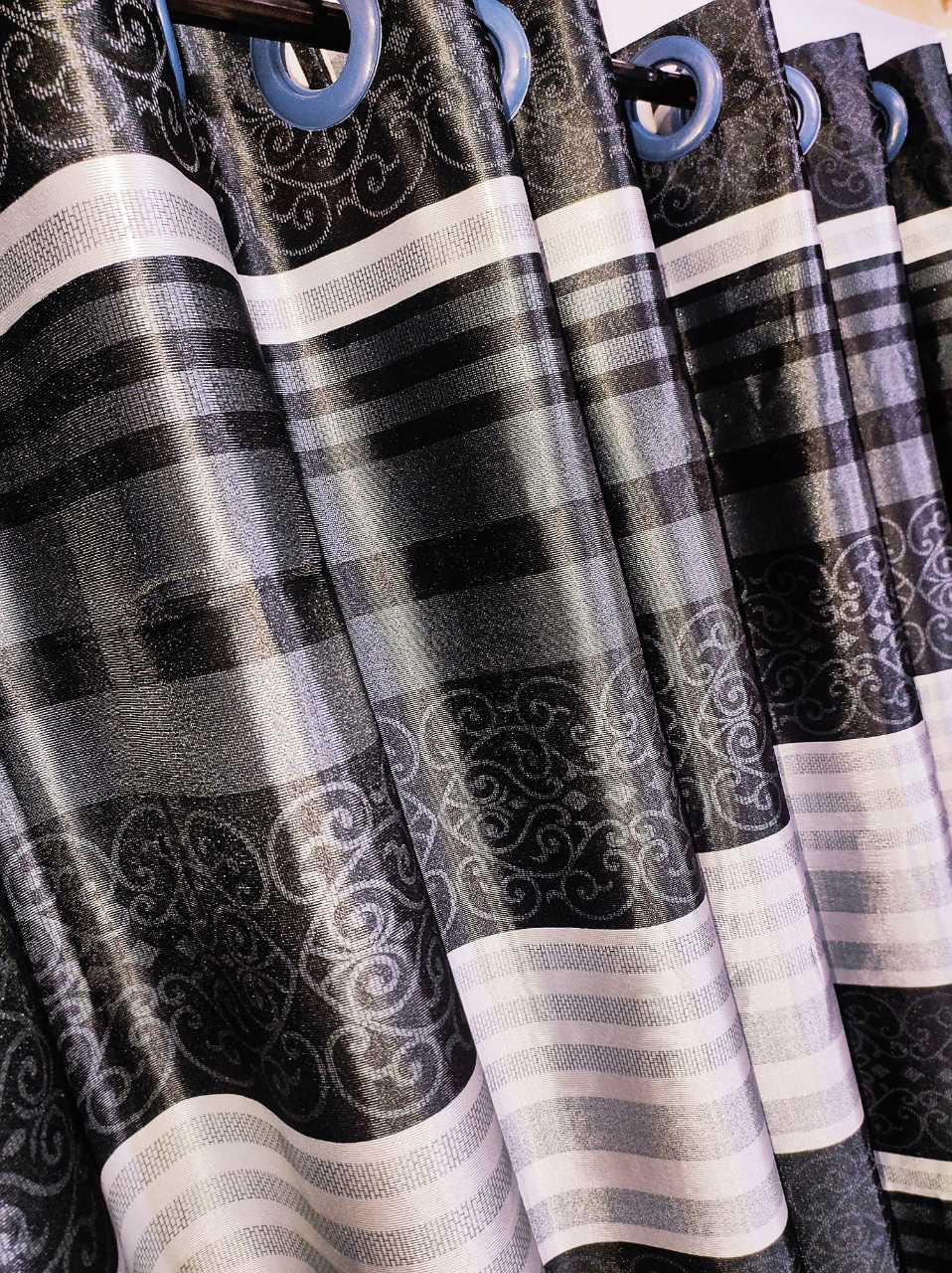 Buy Curtain Porda Synthetic curtains Indian porda window protector 45*80 inch standard size Blue classy art  4 kuchi curtain at Best Price In Bangladesh