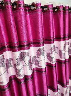 Buy Curtain Porda Synthetic curtains Indian porda window protector 45*80 inch standard size Magenta tween flower  4 kuchi curtain at Best Price In Bangladesh