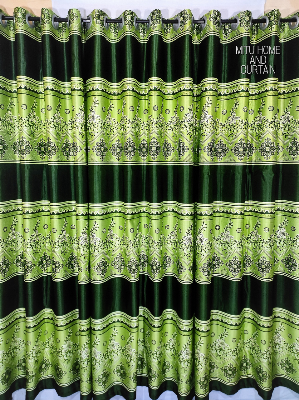 Buy Curtain Porda Synthetic curtains Indian porda window protector 45*80 inch standard size Green Grap art 4 kuchi curtain at Best Price In Bangladesh