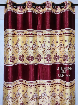 Buy Curtain Porda Synthetic curtains Indian porda window protector 45*80 inch standard size Marron garap  art 4 kuchi curtain at Best Price In Bangladesh