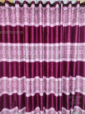 Buy Curtain Porda Synthetic curtains Indian porda window protector 45*80 inch standard size Magenta noksi art 4 kuchi curtain at Best Price In Bangladesh