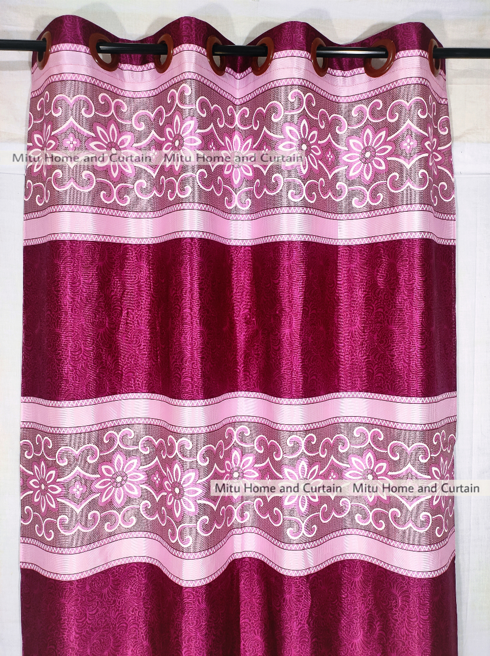 Buy Curtain Porda Synthetic curtains Indian porda window protector 45*80 inch standard size Magenta noksi art 4 kuchi curtain at Best Price In Bangladesh