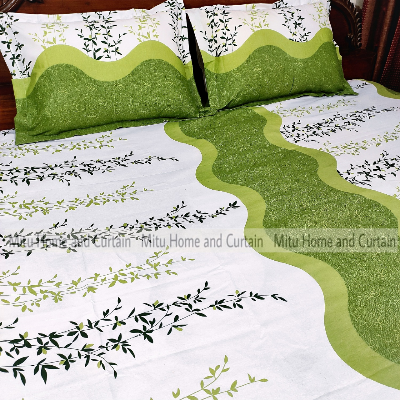 Buy King Size Bed Sheet Set with Pillow Cover Chador set 7.5×8.25 feet Full Cotton Fabric in Red, Blue, Pink, Green - Reliable and Durable Bedding at Best Price In Bangladesh