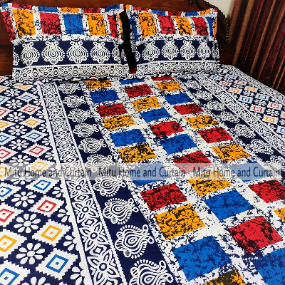 Buy King Size Bed Sheet Set with Pillow Cover Chador set 7.5×8.25 feet Full Cotton Fabric in Red, Blue, Pink, Green - Reliable and Durable Bedding Online at Best Price In Bangladesh