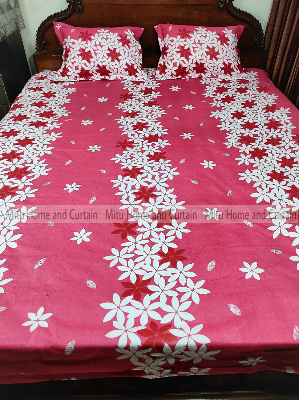 Buy King Size Bed Sheet Set with Pillow Cover Chador set 7.5×8.25 feet Full Cotton Fabric in Red, Blue, Pink, Green - Reliable and Durable Bedding Online at Best Price In Bangladesh