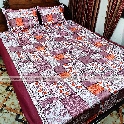Buy King Size Bed Sheet Set with Pillow Cover Chador set 7.5×8.25 feet Full Cotton Fabric in Red, Blue, Pink, Green - Reliable and Durable Bedding Online at Best Price In Bangladesh