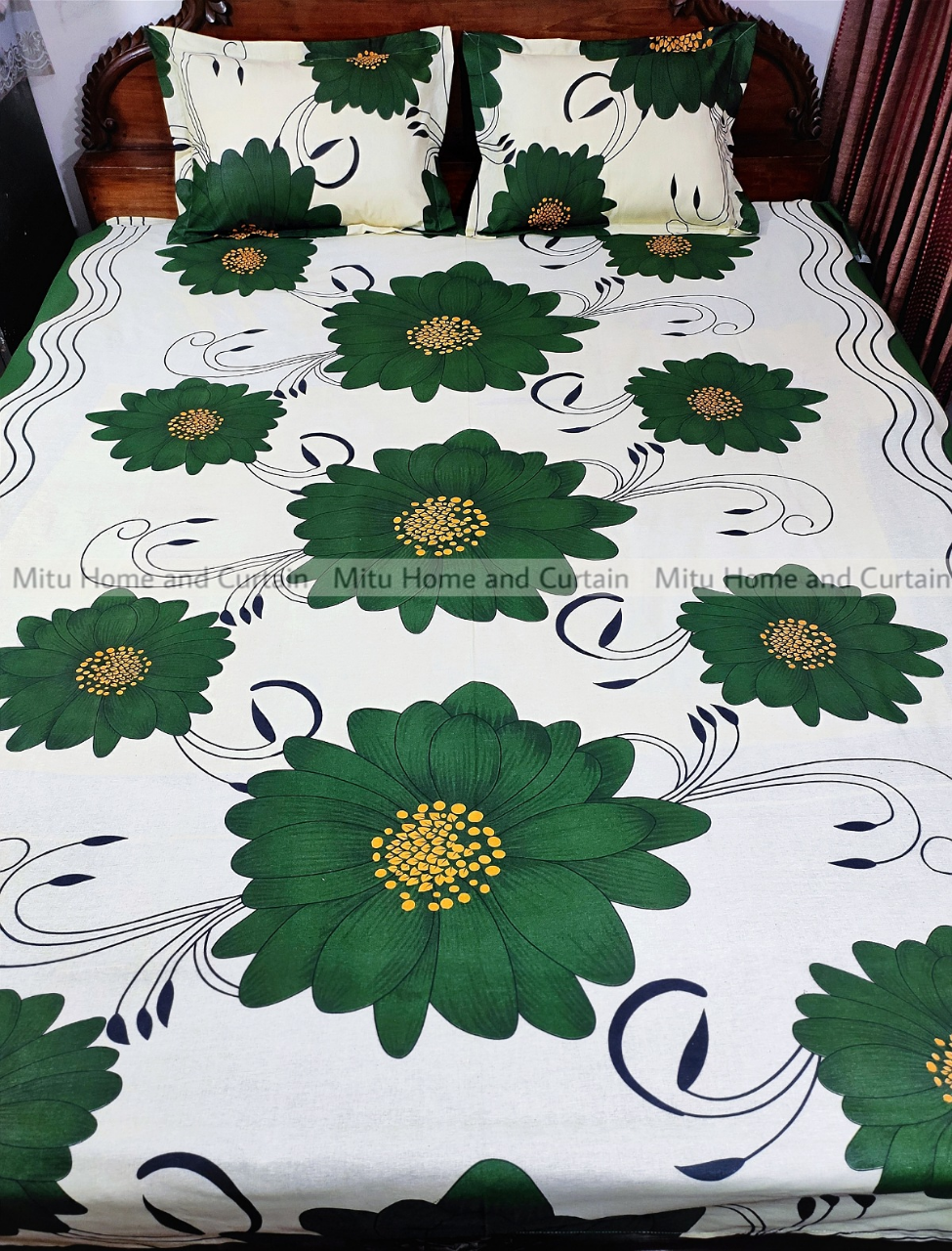 Buy King Size Bed Sheet Set with Pillow Cover Chador set 7.5×8.25 feet Full Cotton Fabric in Red, Blue, Pink, Green - Reliable and Durable Bedding Online at Best Price In Bangladesh