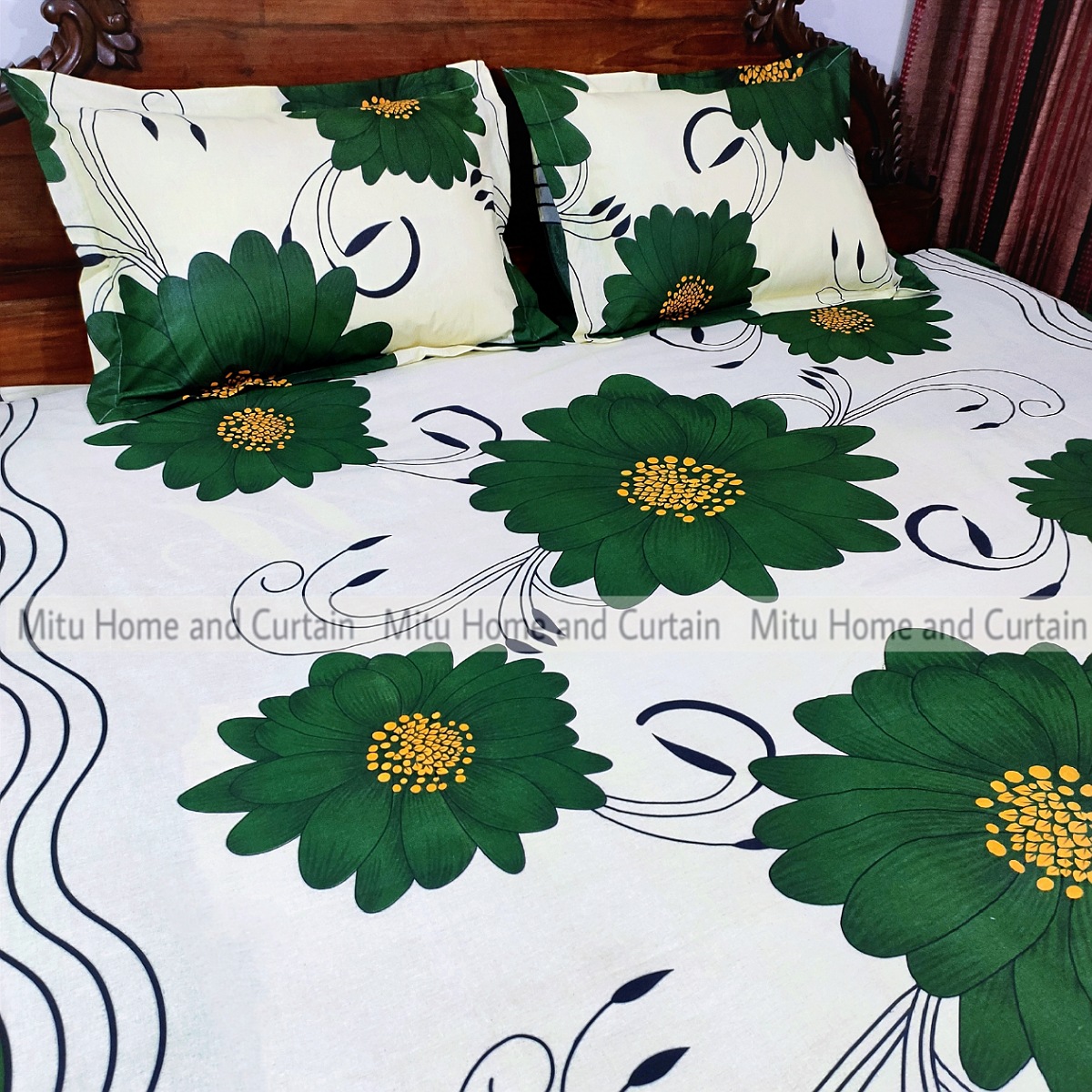 Buy King Size Bed Sheet Set with Pillow Cover Chador set 7.5×8.25 feet Full Cotton Fabric in Red, Blue, Pink, Green - Reliable and Durable Bedding Online at Best Price In Bangladesh