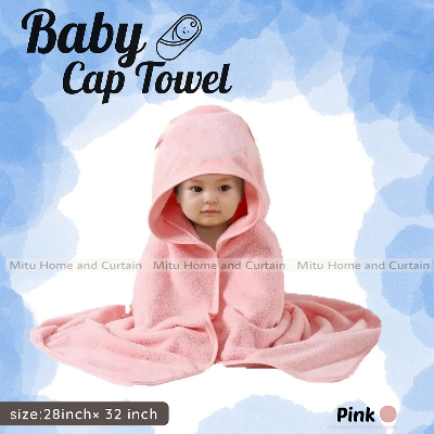 Buy Baby Cap towel Cotton hooded premium towel 28 inch * 32 inch Pink Blue Cream Online at Best Price In Bangladesh