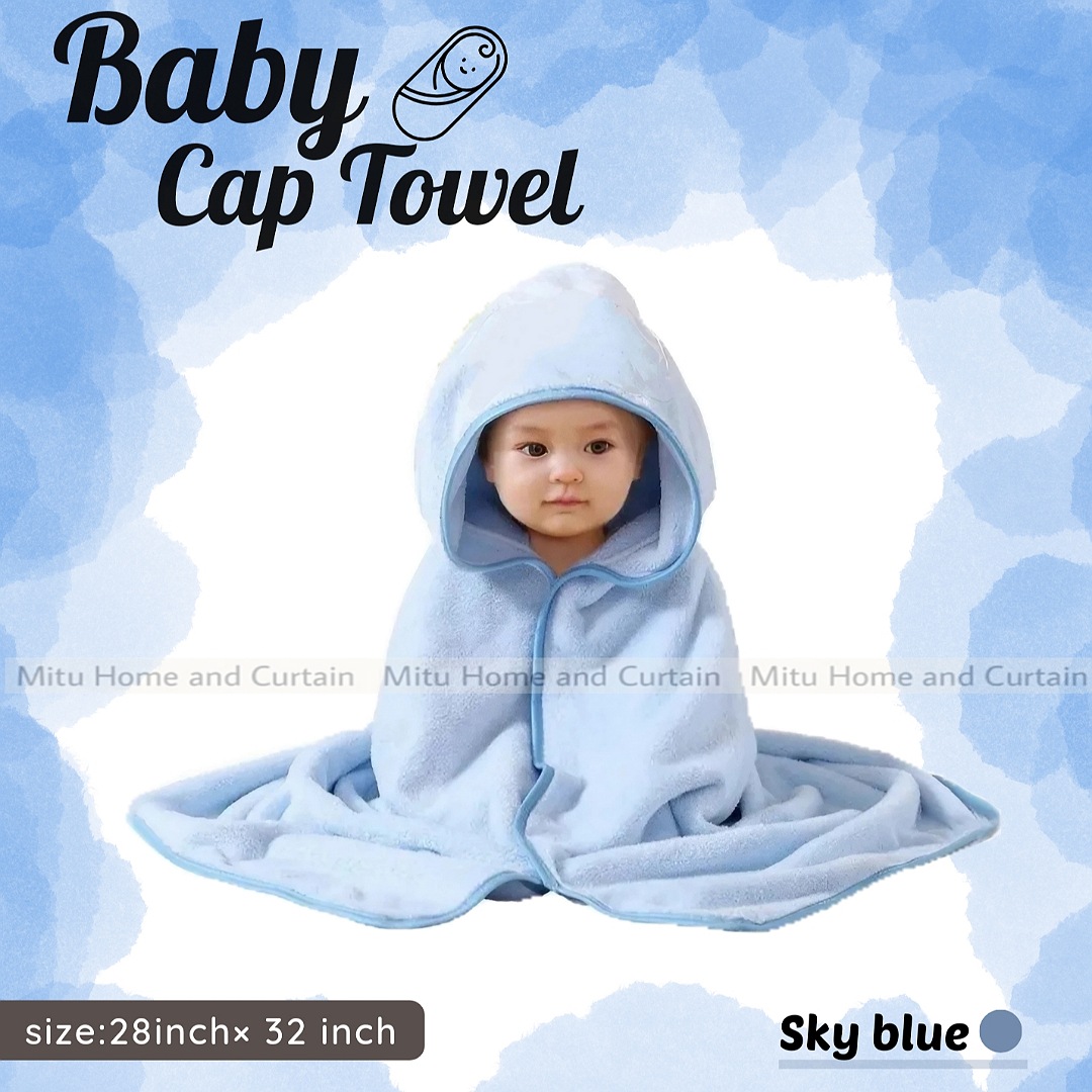 Buy Baby Cap towel Cotton hooded premium towel 28 inch * 32 inch Pink Blue Cream Online at Best Price In Bangladesh