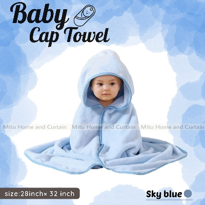 Buy Baby Cap towel Cotton hooded premium towel 28 inch * 32 inch Pink Blue Cream Online at Best Price In Bangladesh