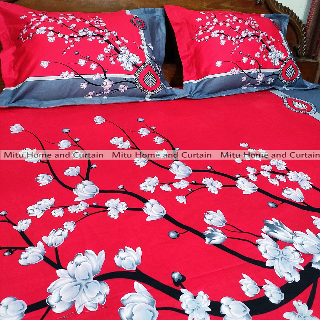 Buy King Size Full Panel Bedsheet With Pillow Cover Chador Set 7.5×8.5 Feet Full Cotton Fabric Red , Blue , Pink , Green - Bed Sheet - bed sheet home tex Online at Best Price In Bangladesh