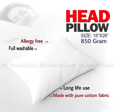 Buy 1 piece Exclusive Korean fiber Head pillow standard 18*26 size Cotton Fabric Head Pillow 900 gram Mathar balish Online in Bangladesh at Best Prices on Othoba.com. 