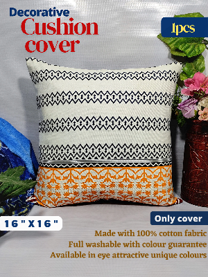Buy Cushion Cover Full washable with Color Guarantee 100% cotton fabric and zipper facility Standard 16"X 16" size 1pcs Blue, Cream, White, Red, Brown Online in Bangladesh at Best Prices on Othoba.com
