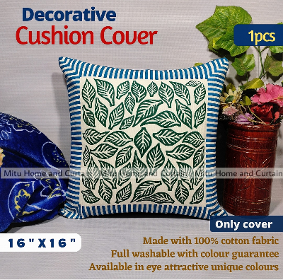 Buy Cushion Cover Full washable with Color Guarantee 100% cotton fabric and zipper facility Standard 16"X 16" size 1pcs Blue, Cream, White, Red, Brown Online in Bangladesh at Best Prices on Othoba.com