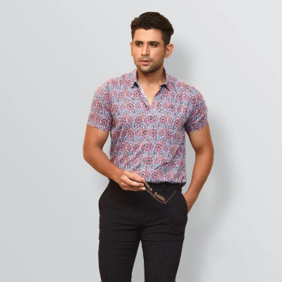 Buy Exclusive Premium Quality Multicolor Half Sleeve Casual Printed Shirt For Men Collection By Fine Tex Clothing (Casual Shirt For Men) at Best Price In Bangladesh
