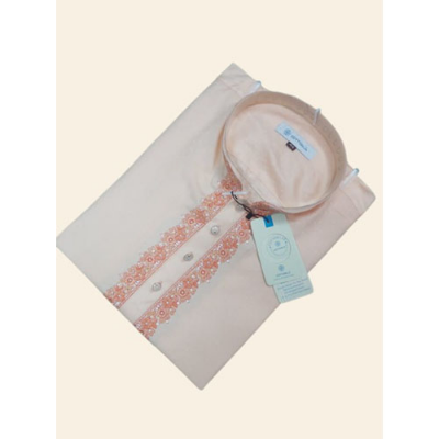 Buy premium-mens-cream-colour-gorgeous-design-soft-cotton-panjabi at Best Price In Bangladesh