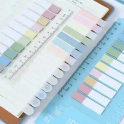 Picture of RHS Online 200 Sheets 10 Colors Transparent Morandi Combination PET Sticky Notes Set Memo Pad Lable Sticker Notepad Sticky Index