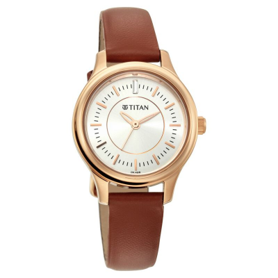 Buy Titan 2638WL01 Quartz Analog Silver Dial Leather Strap Watch for Women Online at Best Price In Bangladesh