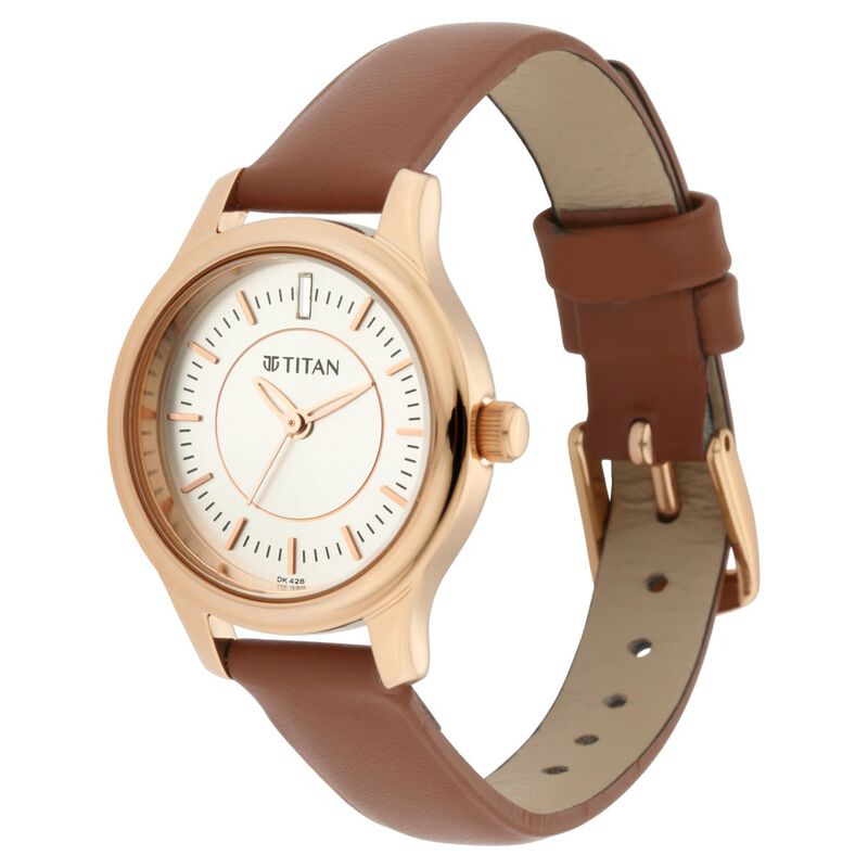 Buy Titan 2638WL01 Quartz Analog Silver Dial Leather Strap Watch for Women Online at Best Price In Bangladesh