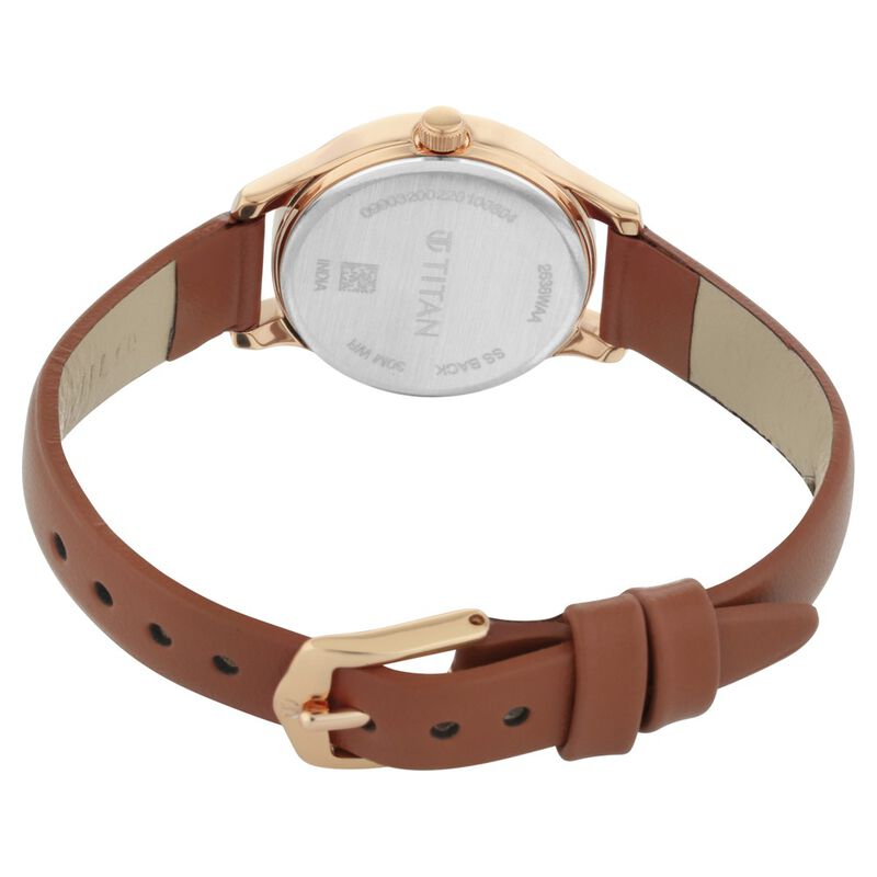 Buy Titan 2638WL01 Quartz Analog Silver Dial Leather Strap Watch for Women Online at Best Price In Bangladesh