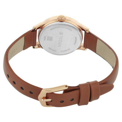 Buy Titan 2638WL01 Quartz Analog Silver Dial Leather Strap Watch for Women Online at Best Price In Bangladesh