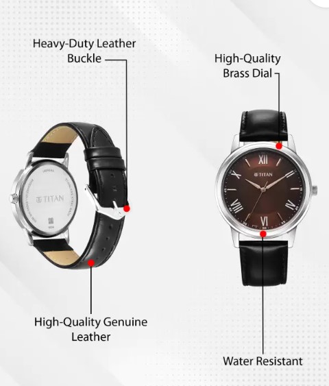 Buy Titan Karishma Black Leather Watch For Men 1899SL02 Online at Best Price In Bangladesh