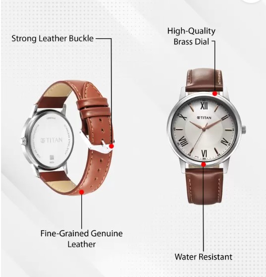 Buy Titan Karishma Brown Leather Watch For Men 1899SL01 Online at Best Price In Bangladesh