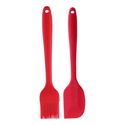 Picture of Silicone Spatula Barbecue Brush Kitchen Utensil Tool Kit Heat Resistant BBQ Oil Condiment Brushes Cake Scraper-2 Pcs Set