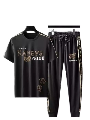 Picture of Printed Half Sleeve Men's T-Shirt & Full Pant Set - Fashionable Men's Lounge Wear