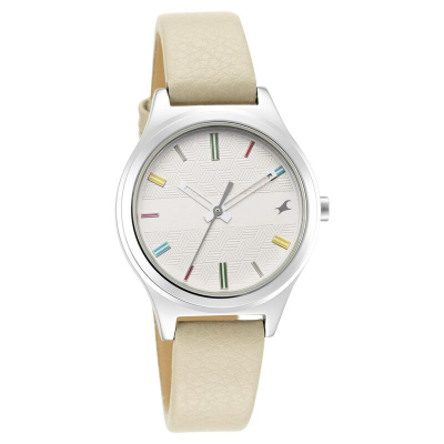 Buy Fastrack NS6152SL06 Stunners Quartz Analog White Dial Leather Strap at Best Price In Bangladesh