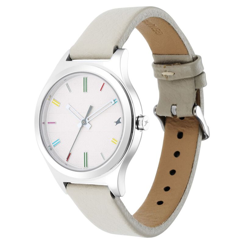 Buy Fastrack NS6152SL06 Stunners Quartz Analog White Dial Leather Strap at Best Price In Bangladesh