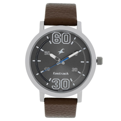 Buy Fastrack Fundamentals Grey Dial Leather Strap Watch 38052SL03 at Best Price In Bangladesh