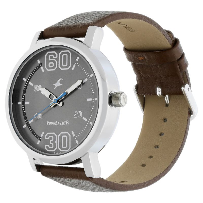 Buy Fastrack Fundamentals Grey Dial Leather Strap Watch 38052SL03 at Best Price In Bangladesh