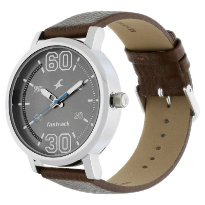 Buy Fastrack Fundamentals Grey Dial Leather Strap Watch 38052SL03 at Best Price In Bangladesh