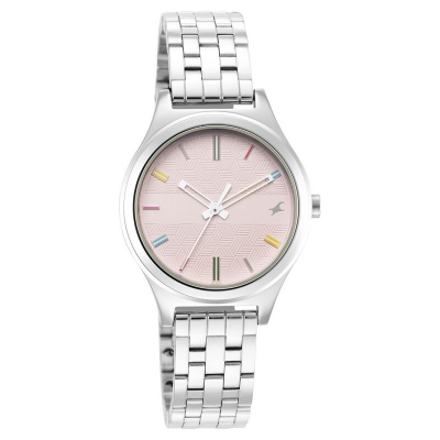 Buy Fastrack NS6152SM04 Stunners Quartz Analog Pink Dial Metal Strap Watch at Best Price In Bangladesh