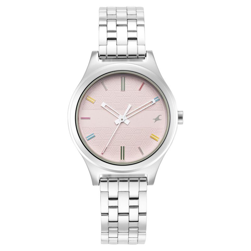 Buy Fastrack NS6152SM04 Stunners Quartz Analog Pink Dial Metal Strap Watch at Best Price In Bangladesh