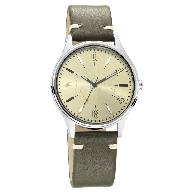 Buy Fastrack Tripster Green Dial Leather Strap Watch for Guys 3237SL02  at Best Price In Bangladesh