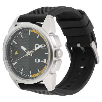 Buy Fastrack 3124SP02 Loopholes Quartz Analog Black Dial Silicone Strap Watch at Best Price In Bangladesh
