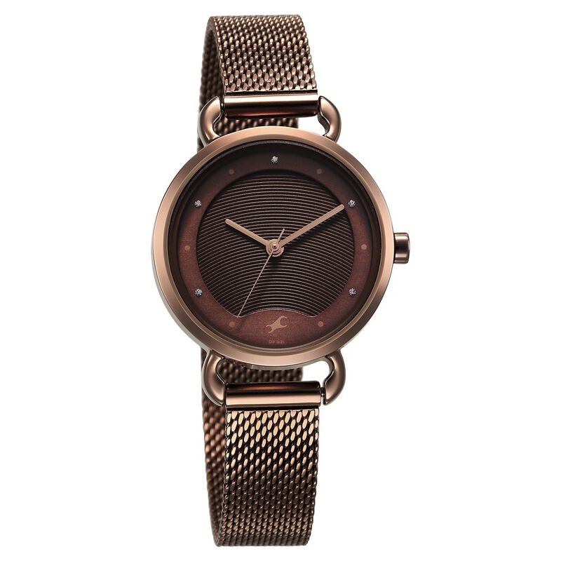 Buy Fastrack 6221QM01F Pulse Quartz Analog Brown Dial Stainless Steel Strap Watch at Best Price In Bangladesh