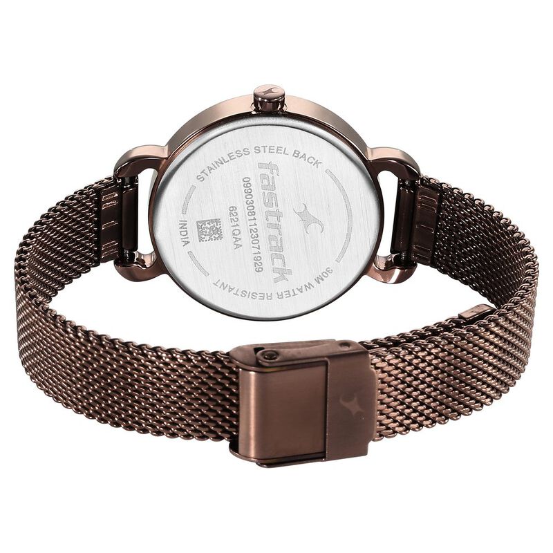 Buy Fastrack 6221QM01F Pulse Quartz Analog Brown Dial Stainless Steel Strap Watch at Best Price In Bangladesh