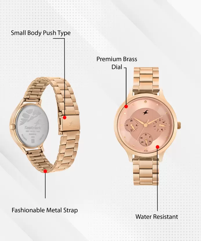 Buy Fastrack Alpha Rose Gold Watch for Women 6285WM03 at Best Price In Bangladesh