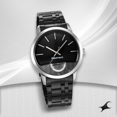 Buy Fastrack 3289KM01 Opulence Date Black Dial Stainless Steel Strap Watch at Best Price In Bangladesh
