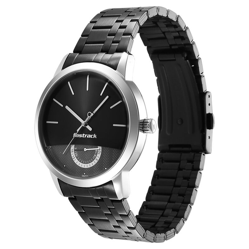 Buy Fastrack 3289KM01 Opulence Date Black Dial Stainless Steel Strap Watch at Best Price In Bangladesh