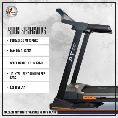 Sport House-KL 901S Foldable Motorized Treadmill -Black