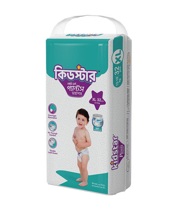 Picture of Kidstar Pant Diaper Extra Large 32Pcs 12-18 KG