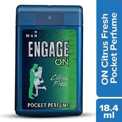 Engage ON Citrus Fresh Pocket Perfume For Men, Citrus & Spicy, Skin Friendly, 18 ml