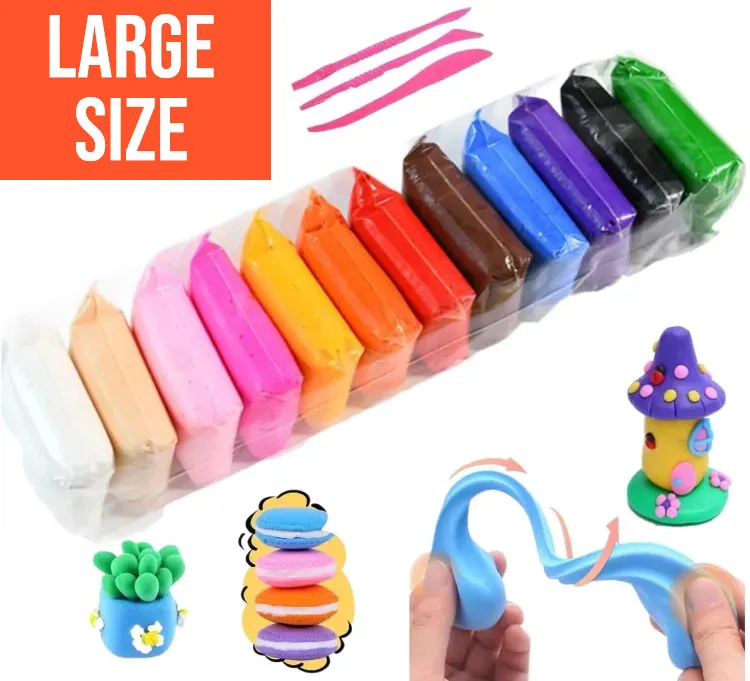 Buy 12 Colors Soft Super Light Clay Modeling Air Dry Clay For DIY Handmade Toys at Best Price In Bangladesh