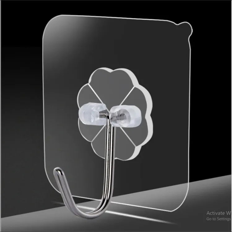 Buy 10 pcs Wall Hook Hanger Plastic Wall Hook for kitchen Magic Wall Hook Clip Transparent Strong Self Adhesive Door Wall Hangers Hooks Suction Heavy Load Rack Cup Sucker for Bathroom  Online in Bangladesh