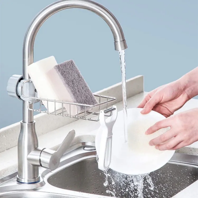 Buy Faucet Rack Stainless Steel Kitchen Sink Caddy Storage Rack at Best Price In Bangladesh